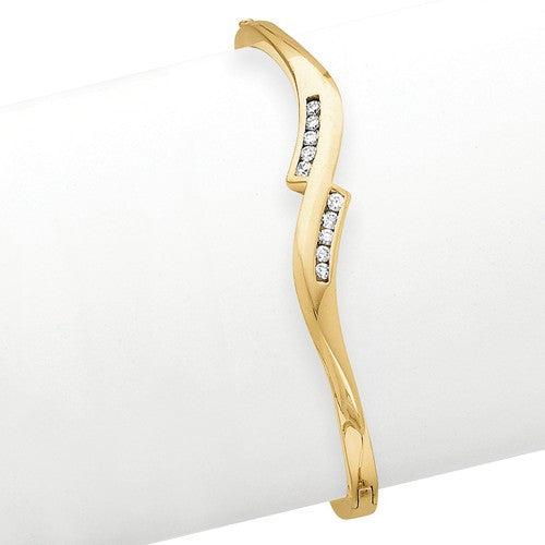 Bracelets,Bangle,Gold,Yellow,14K,7 mm,Polished,7 mm,Hinged,Casted,Diamond-cut,Safety Clasp,Diamond,G-I,Natural,Round,White,2.00 mm,2,0.035 ct,I1 (AA),Diamond,G-I,Natural,Round,2.10 mm,4,0.039 ct,I1 (AA),Diamond,G-I,Natural,Round,2.20 mm,4,0.041 ct,I1 (AA),Above $600