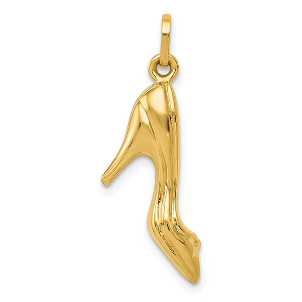 Polished,3-D,14K Yellow Gold,Hollow