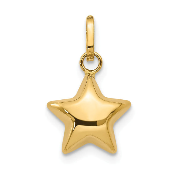Polished,3-D,14K Yellow Gold,Hollow
