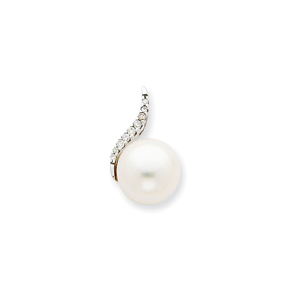 14K White Gold,Freshwater Cultured Pearl,Diamond