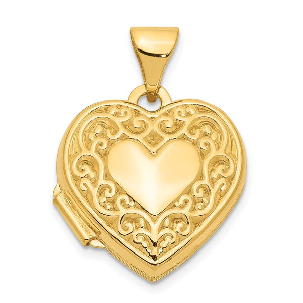 Polished,14K Yellow Gold,Not Engraveable By QG,Textured,Holds 2 Photos