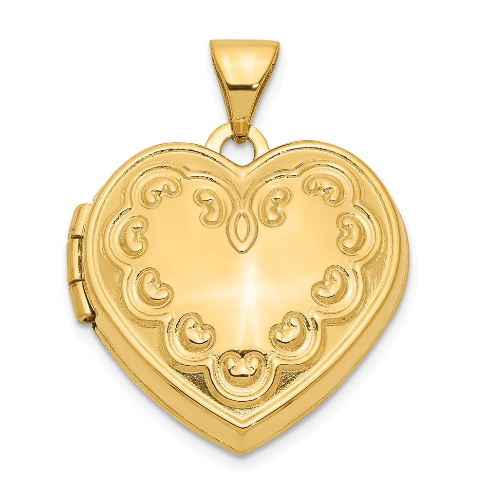 Polished,14K Yellow Gold,Not Engraveable By QG,Holds 2 Photos,Domed