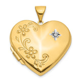 Polished,14K Yellow Gold,Diamond,Not Engraveable By QG,Holds 4 Photos