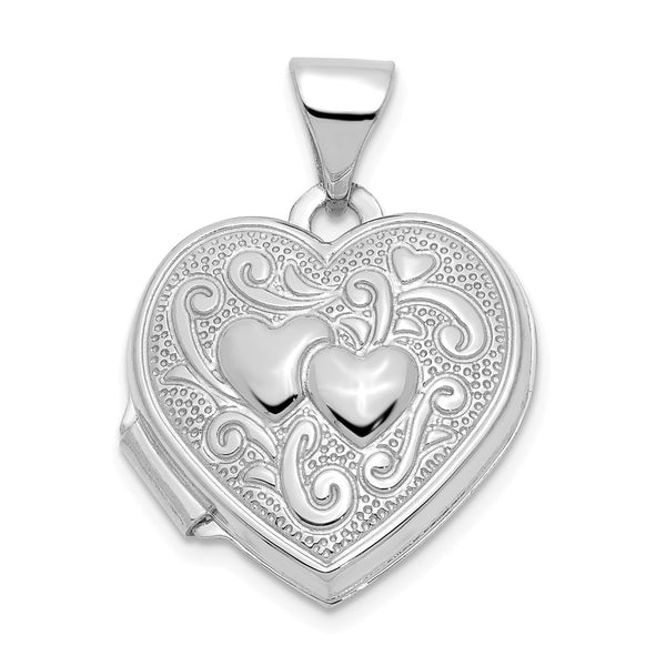 Polished,14K White Gold,Not Engraveable By QG,Textured,Holds 2 Photos