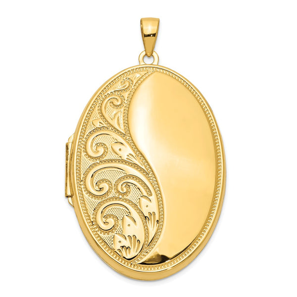 Diamond Cut,Polished,14K Yellow Gold,Not Engraveable By QG,Holds 2 Photos