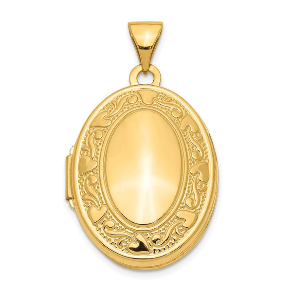 Polished,14K Yellow Gold,Not Engraveable By QG,Opens,Holds 2 Photos