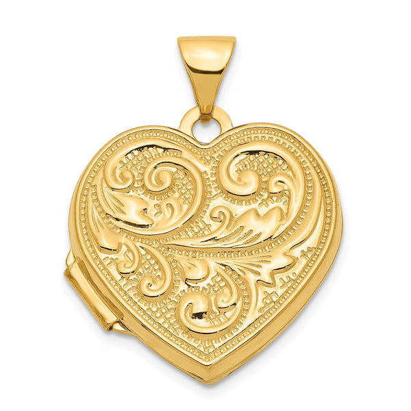 Polished,14K Yellow Gold,Not Engraveable By QG,Sentiment On Back,Holds 2 Photos