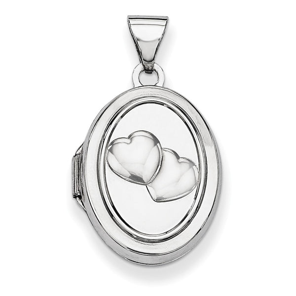 Polished,14K White Gold,Reversible,Not Engraveable By QG,Sentiment On Back,Holds 2 Photos