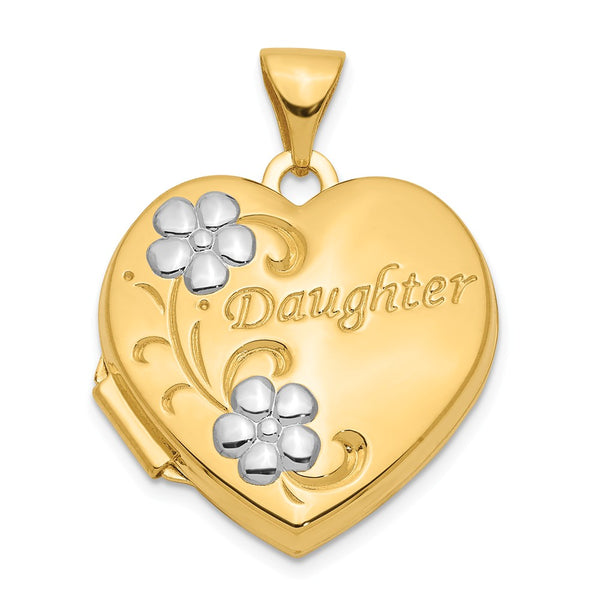 Polished,14K Yellow Gold & Rhodium,Not Engraveable By QG,Holds 2 Photos