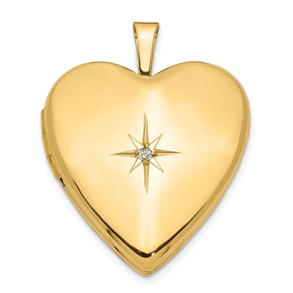 Diamond Cut,Polished,14K Yellow Gold,Diamond,Not Engraveable By QG,Holds 2 Photos