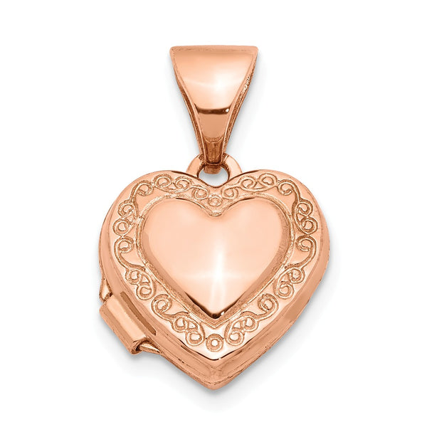 Polished,14K Yellow Gold Rose Gold,Not Engraveable By QG,Holds 2 Photos