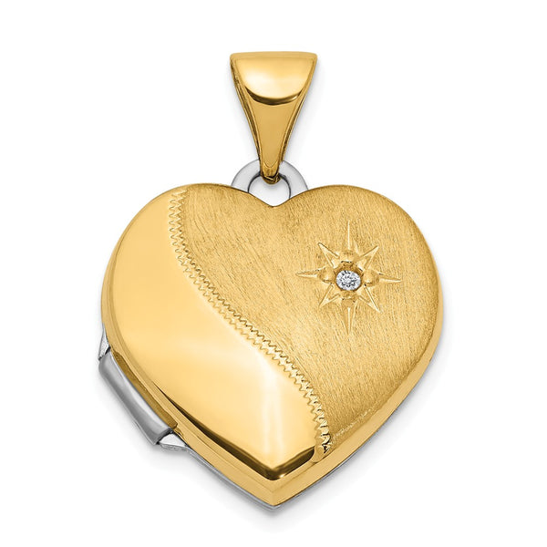 Polished,14K Two-Tone,Reversible,Diamond,Not Engraveable By QG,Holds 2 Photos
