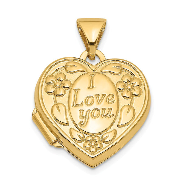 Polished,14K Yellow Gold,Not Engraveable By QG,Holds 2 Photos
