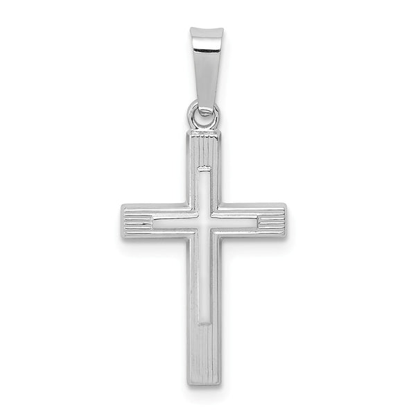 Solid,Polished,14K White Gold,Textured