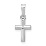 14K White Gold Polished Cross Pendant