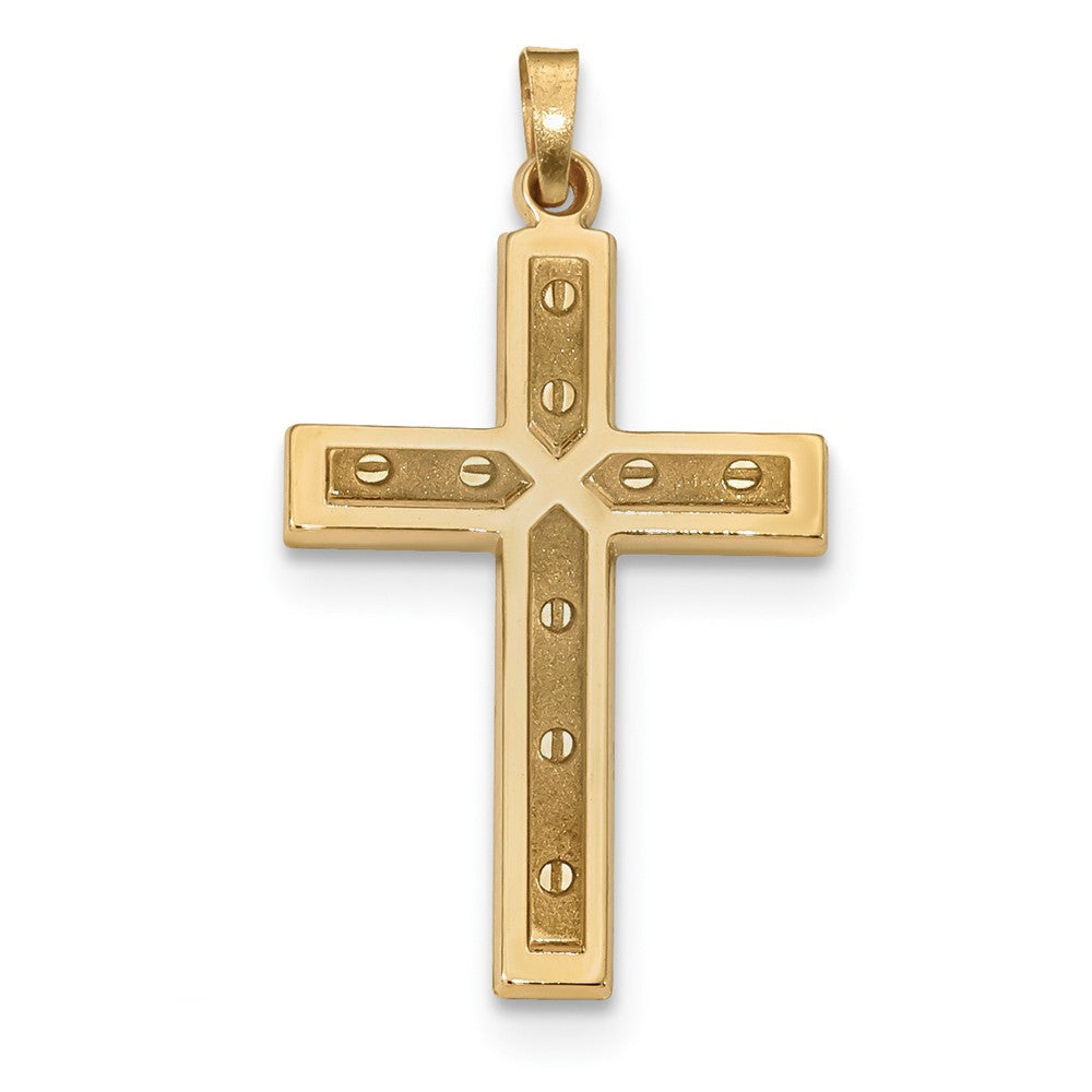 14K Yellow Gold Polished Cross Pendant