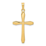 14K Yellow Gold Polished Cross Pendant