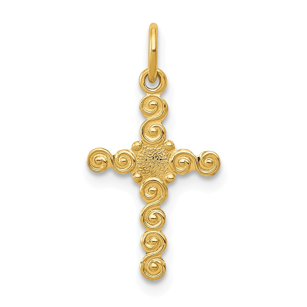 Solid,Polished,Die Struck,14K Yellow Gold,Flat Back