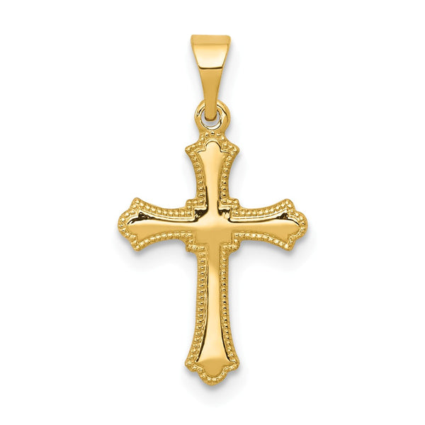 Solid,Casted,Polished,14K Yellow Gold,Satin Back