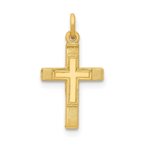 Solid,Polished,Die Struck,14K Yellow Gold,Flat Back