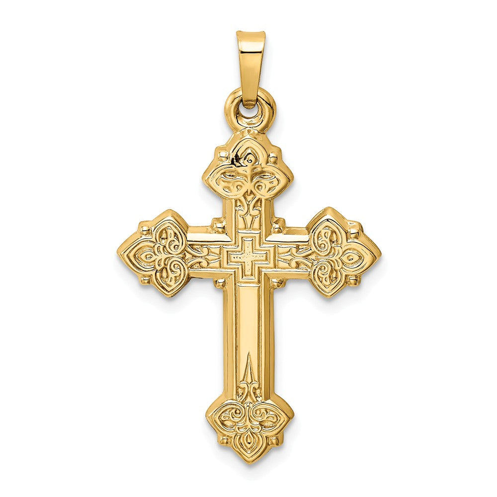 Polished,Die Struck,14K Yellow Gold,Flat Back,Hollow,Not Engraveable,Satin Back