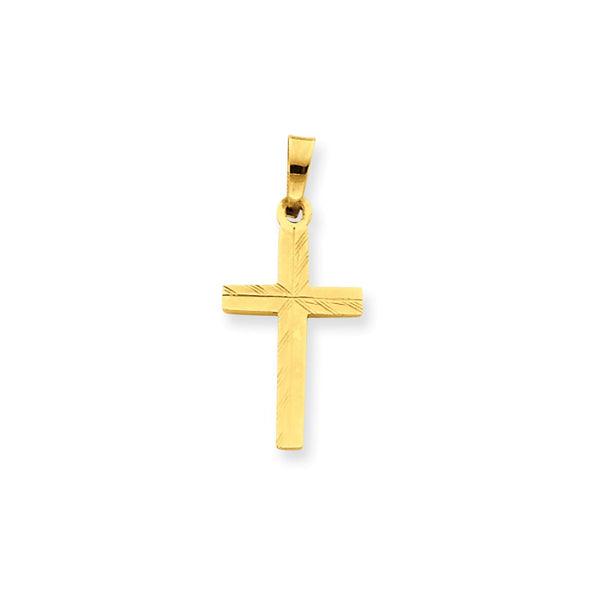 Diamond Cut,Polished,Die Struck,14K Yellow Gold,Flat Back,Hollow