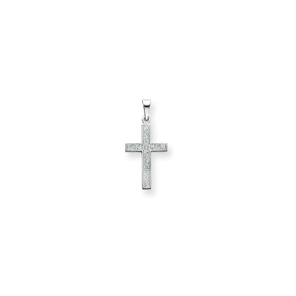 Solid,Casted,Polished,14K White Gold,Stamped,Flat Back,Not Engraveable By QG