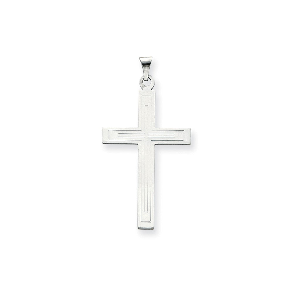 Solid,Polished,14K White Gold,Engravable,Satin Back