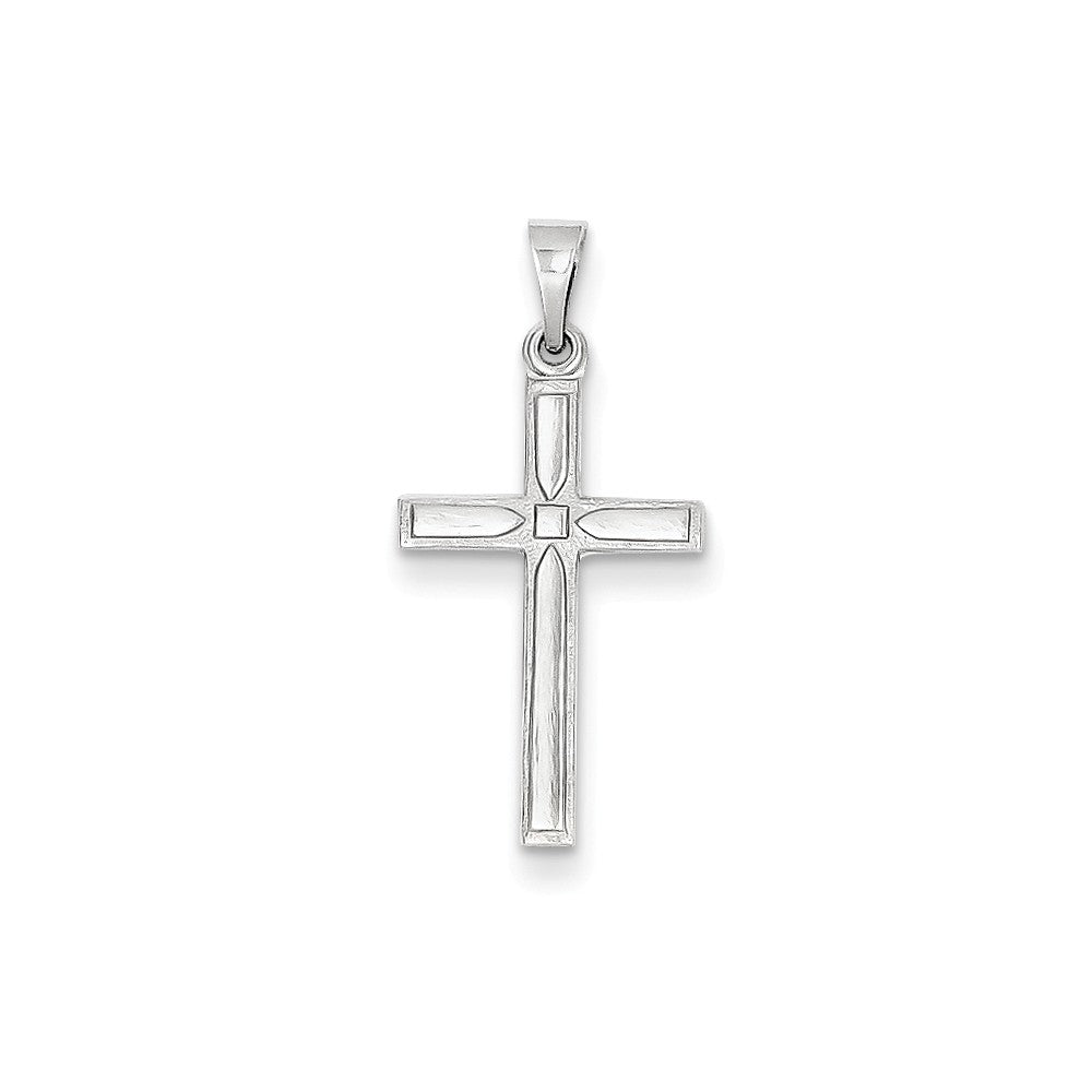 Polished,14K White Gold,Flat Back,Hollow