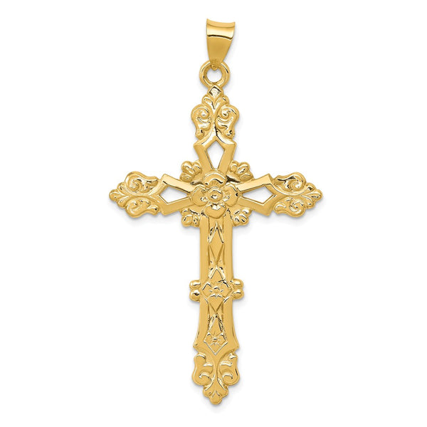 Solid,Polished,Die Struck,14K Yellow Gold,Flat Back,Polished Back