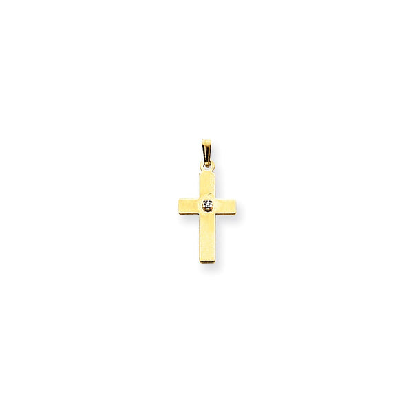 Solid,Polished,Die Struck,14K Yellow Gold,Flat Back,Polished Back,Diamond