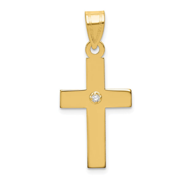 Solid,Polished,Die Struck,14K Yellow Gold,Flat Back,Polished Back,Prong Set