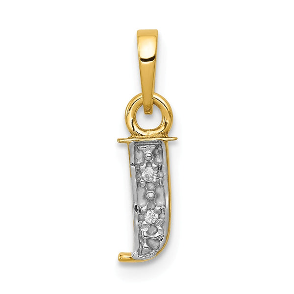 Solid,Polished,14K Yellow Gold & Rhodium,Diamond,Prong Set