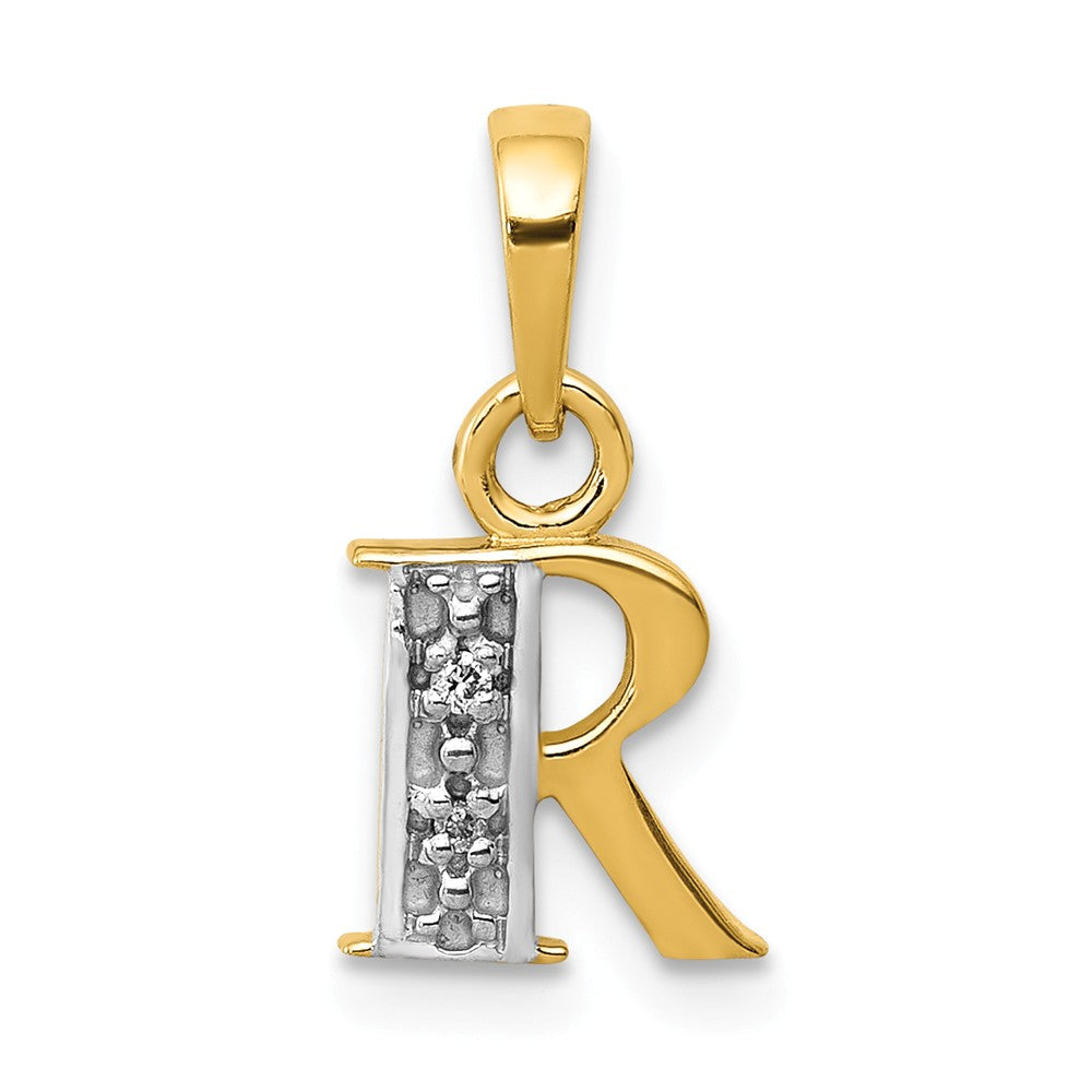 Solid,Polished,14K Yellow Gold & Rhodium,Diamond,Prong Set