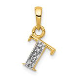 Solid,Polished,14K Yellow Gold & Rhodium,Diamond,Prong Set