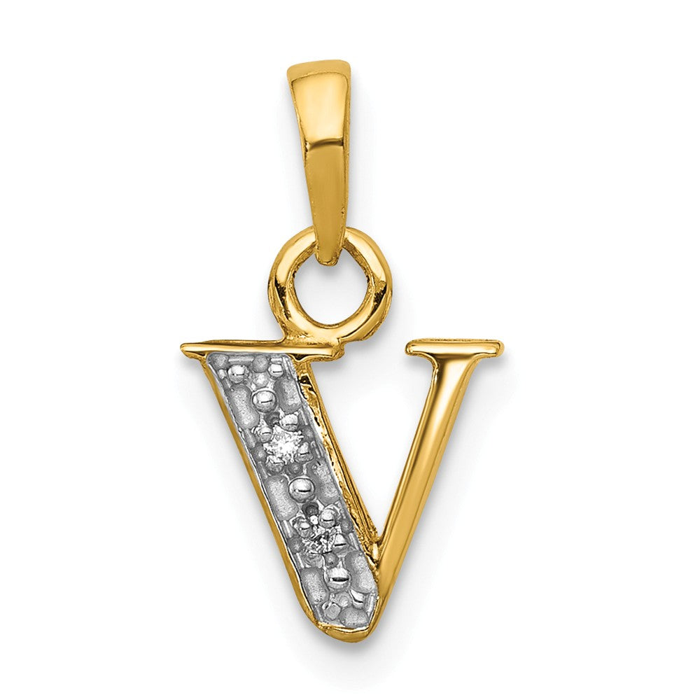 Solid,Polished,14K Yellow Gold & Rhodium,Diamond,Prong Set