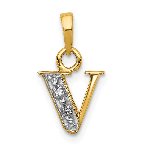 Solid,Polished,14K Yellow Gold & Rhodium,Diamond,Prong Set