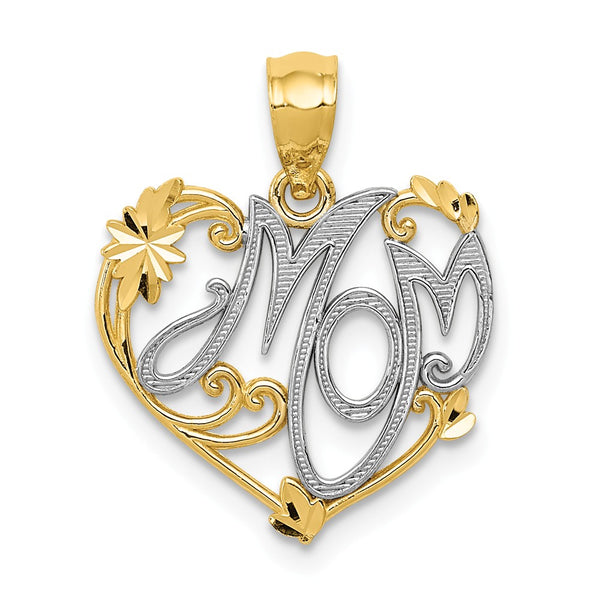 Polished,14K Yellow Gold & Rhodium
