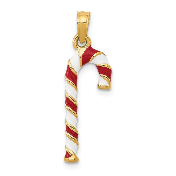Solid,Casted,Polished,3-D,14K Yellow Gold,Enamel