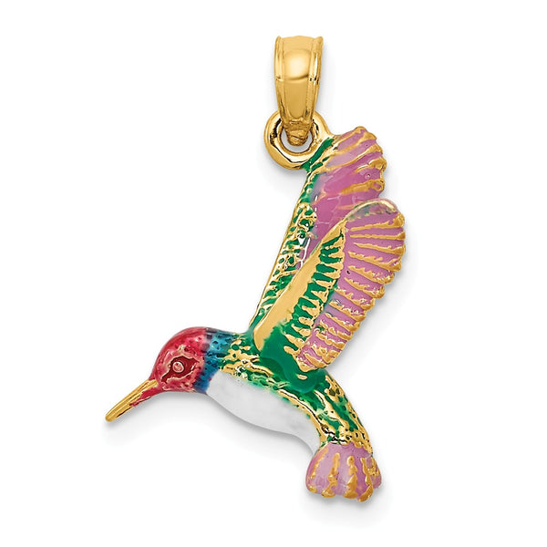 Polished,3-D,14K Yellow Gold,Enamel