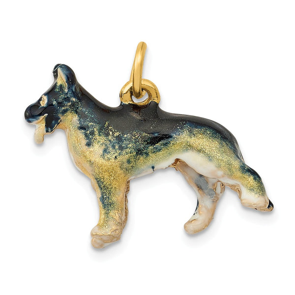 Solid,3-D,14K Yellow Gold,Enamel