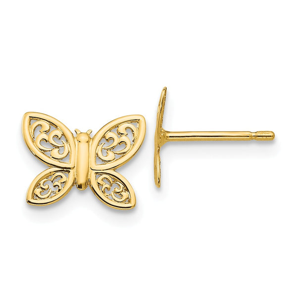 Polished,14K Yellow Gold,Post
