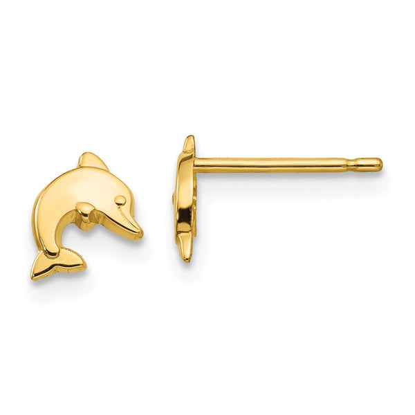 Polished,14K Yellow Gold,Post