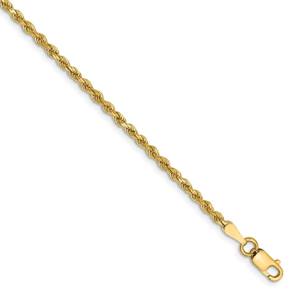 Solid,Diamond Cut,14K Yellow Gold,Lobster Clasp