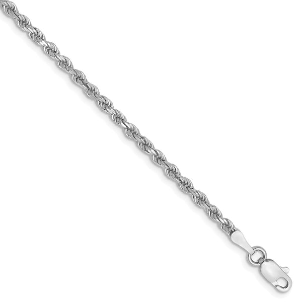 Solid,Diamond Cut,14K White Gold,Lobster Clasp
