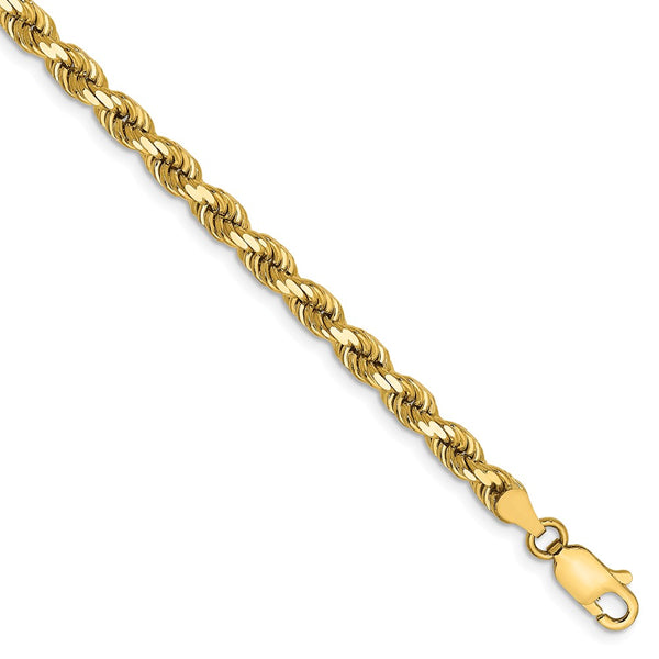 Solid,Diamond Cut,14K Yellow Gold,Lobster Clasp
