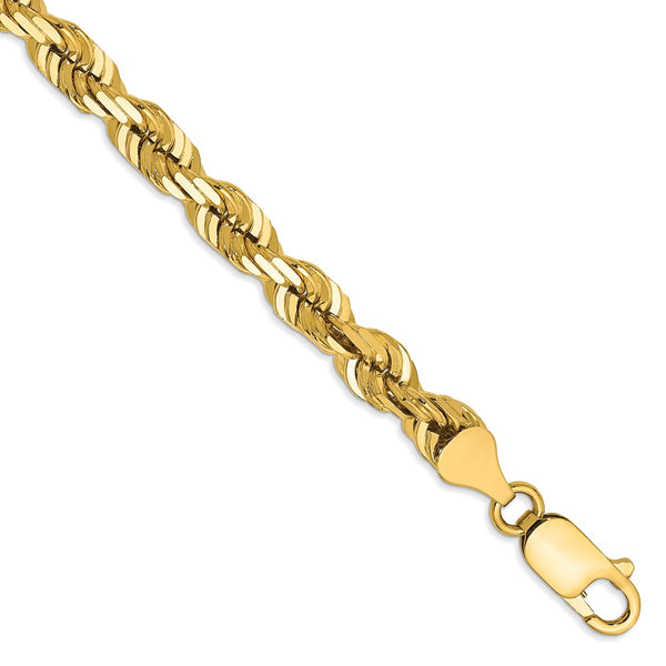 Solid,Diamond Cut,14K Yellow Gold,Lobster Clasp