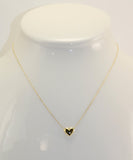 10K Yellow Gold Cable Chain Necklace 1.1 cm Free Moving Heart Pendant