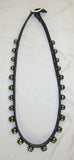 New Black Leather Silver Sleigh Bell Strap