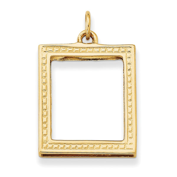 Solid,Casted,Polished,3-D,14K Yellow Gold,Not Engraveable By QG,Holds One Photo